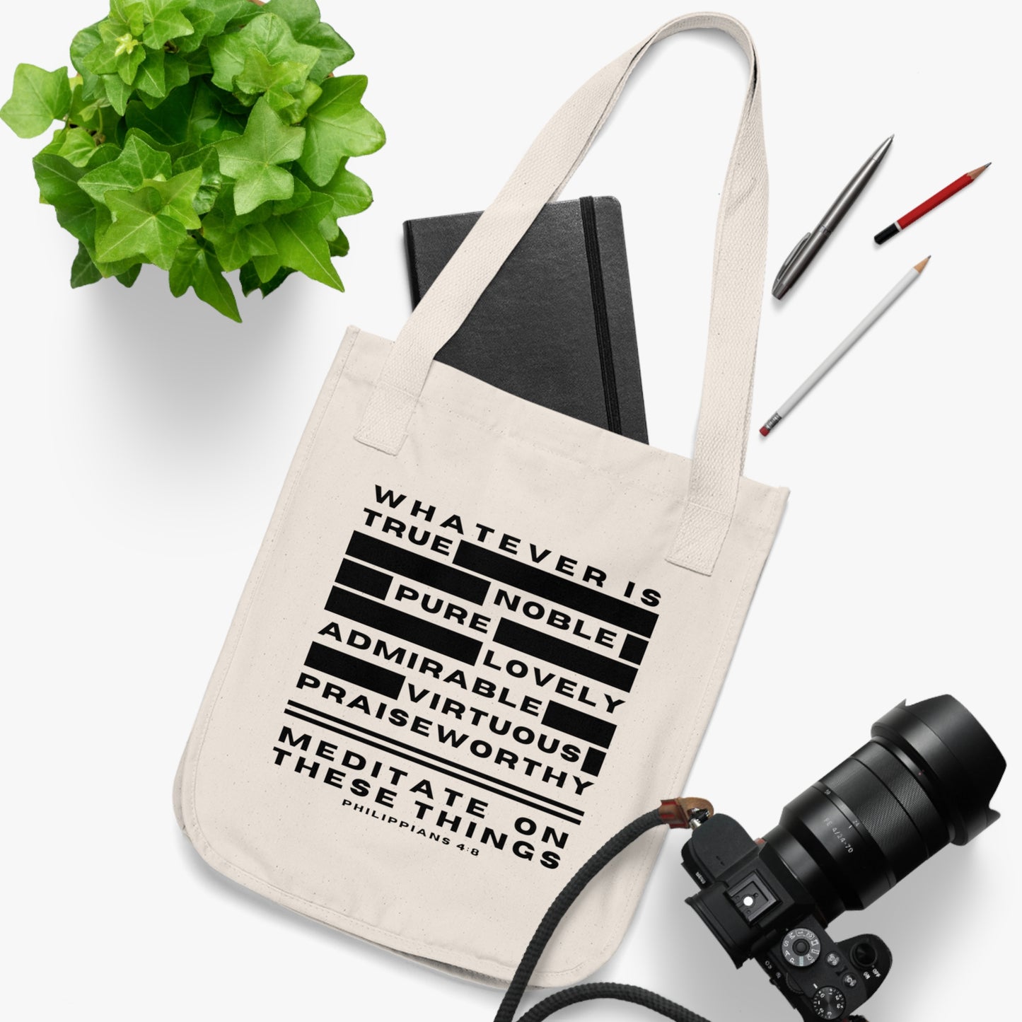 Meditate On These Things Canvas Tote Bag