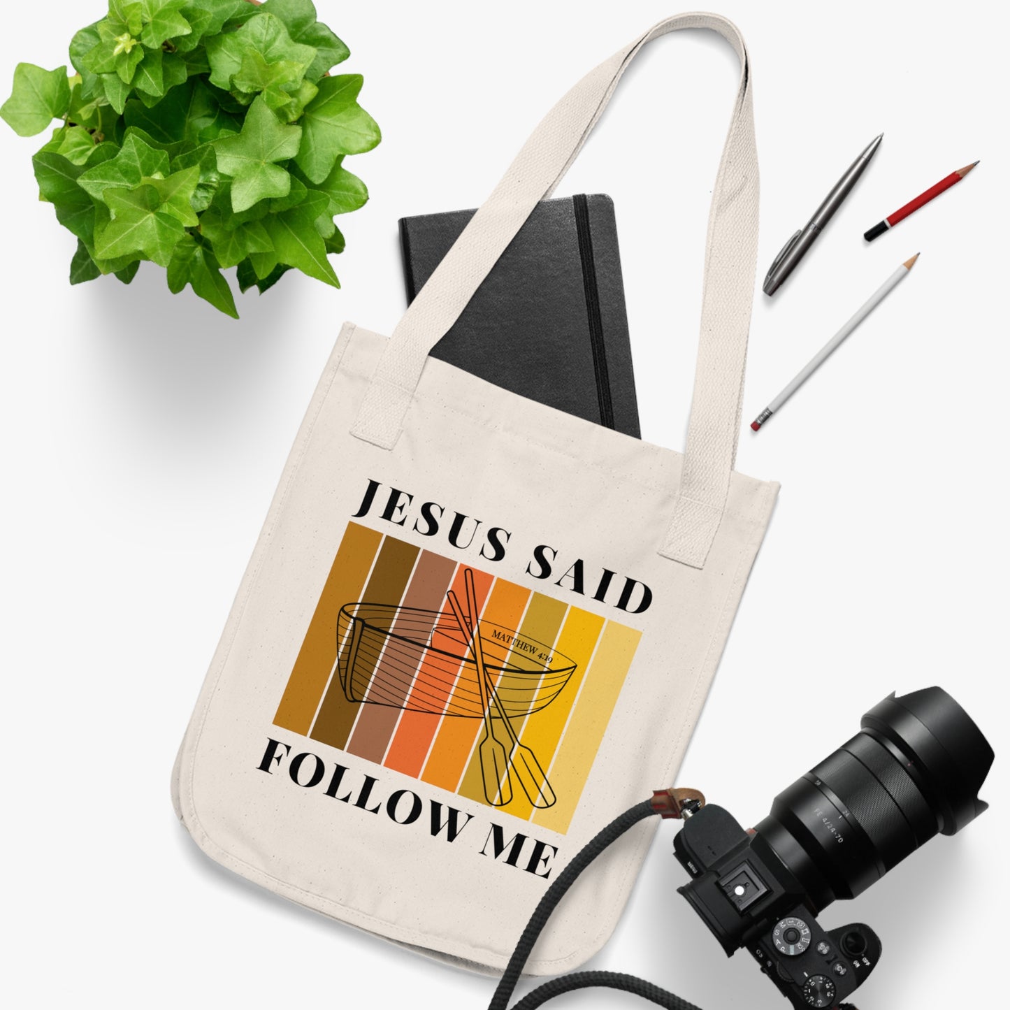 Jesus Said Follow Me Canvas Tote Bag
