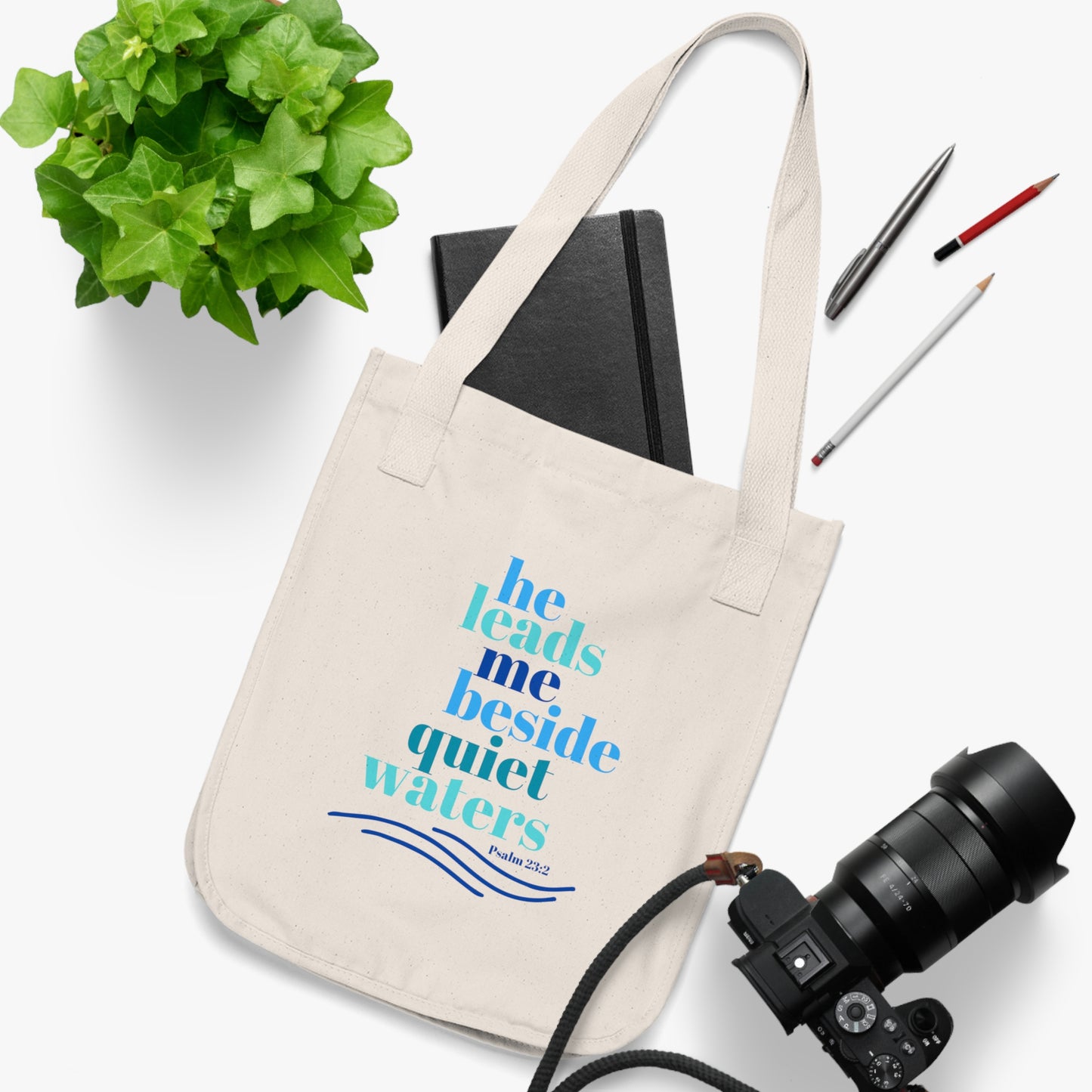 He Leads Me Beside Still Waters Canvas Tote Bag