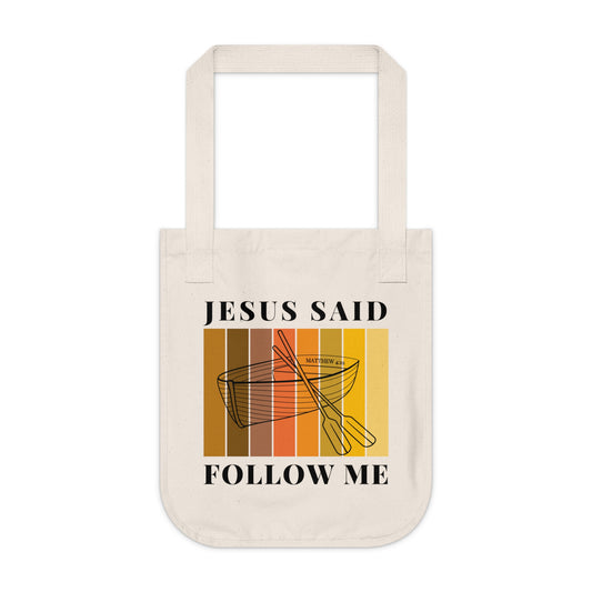 Jesus Said Follow Me Canvas Tote Bag