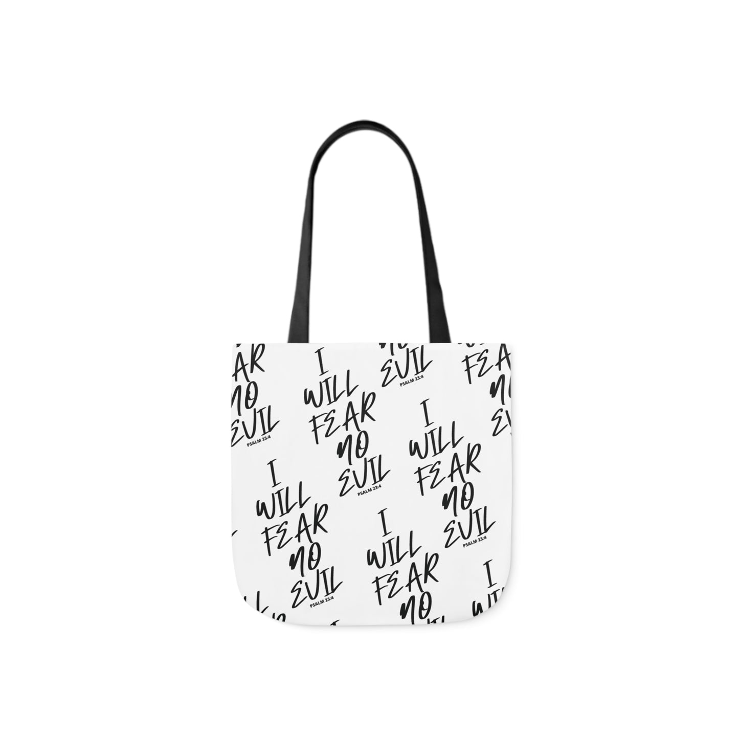 I Will Fear No Evil Canvas Tote Bag Colored Strap