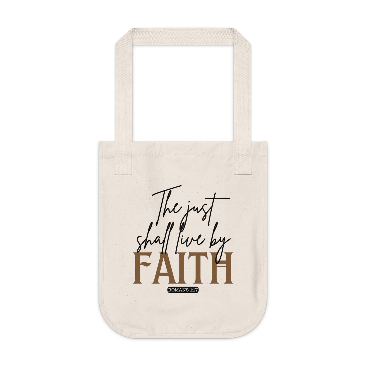 The Just Shall Live By Faith Canvas Tote Bag