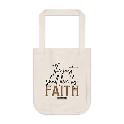 The Just Shall Live By Faith Canvas Tote Bag