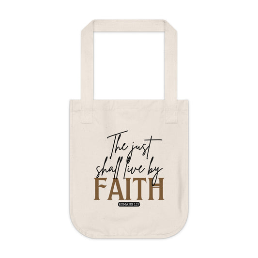 The Just Shall Live By Faith Canvas Tote Bag