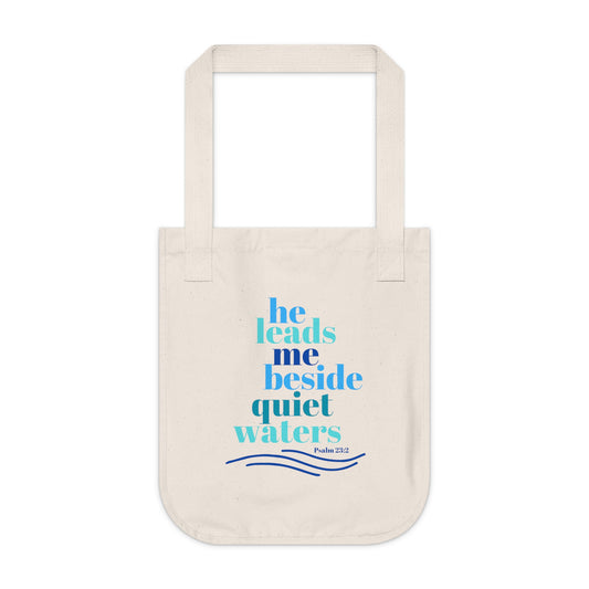 He Leads Me Beside Still Waters Canvas Tote Bag